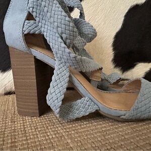 LC Lauren Conrad Braided Heels - Soft Blue